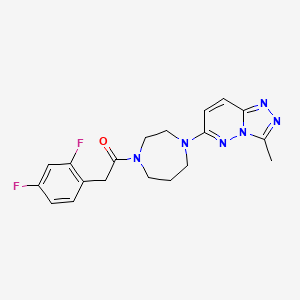 molecular formula C19H20F2N6O B2767279 2-(2,4-Difluorophenyl)-1-(4-{3-methyl-[1,2,4]triazolo[4,3-b]pyridazin-6-yl}-1,4-diazepan-1-yl)ethan-1-one CAS No. 2310011-43-7