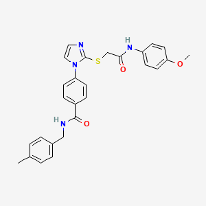 4-(2-((2-((4-methoxyphenyl)amino)-2-oxoethyl)thio)-1H-imidazol-1-yl)-N-(4-methylbenzyl)benzamide