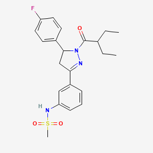 molecular formula C22H26FN3O3S B2767295 N-(3-(1-(2-乙基丁酰)-5-(4-氟苯基)-4,5-二氢-1H-吡唑-3-基)苯基)甲烷磺酰胺 CAS No. 851718-62-2