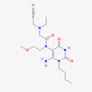 N-(6-amino-1-butyl-2,4-dioxo-1,2,3,4-tetrahydropyrimidin-5-yl)-2-[ethyl(prop-2-yn-1-yl)amino]-N-(2-methoxyethyl)acetamide