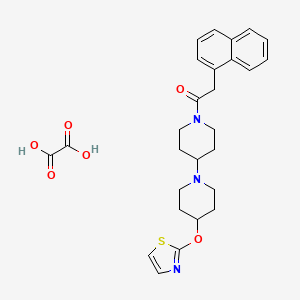 molecular formula C27H31N3O6S B2767304 2-(Naphthalen-1-yl)-1-(4-(thiazol-2-yloxy)-[1,4'-bipiperidin]-1'-yl)ethanone oxalate CAS No. 2034246-97-2