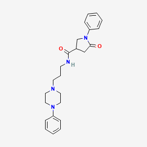 5-oxo-1-phenyl-N-[3-(4-phenylpiperazin-1-yl)propyl]pyrrolidine-3-carboxamide
