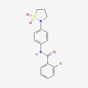molecular formula C16H15BrN2O3S B2767312 2-溴-N-[4-(1,1-二氧杂环丁烷-1,2-二酮-2-基)苯基]苯甲酰胺 CAS No. 946337-82-2