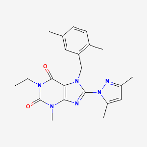 8-(3,5-dimethyl-1H-pyrazol-1-yl)-7-(2,5-dimethylbenzyl)-1-ethyl-3-methyl-1H-purine-2,6(3H,7H)-dione