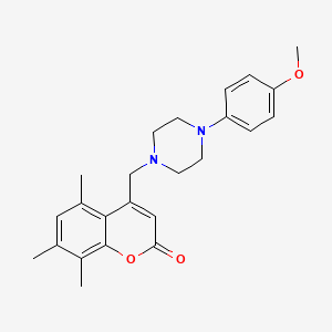 molecular formula C24H28N2O3 B2767328 4-[[4-(4-Methoxyphenyl)piperazin-1-yl]methyl]-5,7,8-trimethylchromen-2-one CAS No. 862193-57-5