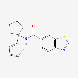 molecular formula C17H16N2OS2 B2767329 N-(1-(thiophen-2-yl)cyclopentyl)benzo[d]thiazole-6-carboxamide CAS No. 2034444-94-3