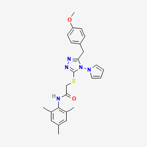 N-mesityl-2-((5-(4-methoxybenzyl)-4-(1H-pyrrol-1-yl)-4H-1,2,4-triazol-3-yl)thio)acetamide