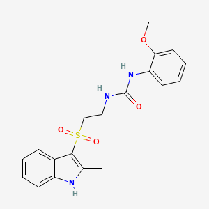 molecular formula C19H21N3O4S B2767338 1-(2-methoxyphenyl)-3-(2-((2-methyl-1H-indol-3-yl)sulfonyl)ethyl)urea CAS No. 946298-93-7