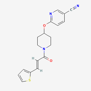 (E)-6-((1-(3-(thiophen-2-yl)acryloyl)piperidin-4-yl)oxy)nicotinonitrile