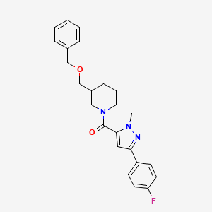 molecular formula C24H26FN3O2 B2767345 (3-((benzyloxy)methyl)piperidin-1-yl)(3-(4-fluorophenyl)-1-methyl-1H-pyrazol-5-yl)methanone CAS No. 1251680-76-8