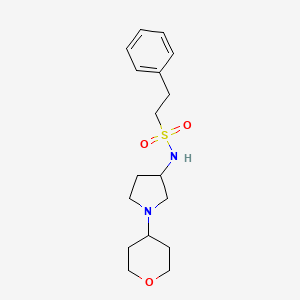 molecular formula C17H26N2O3S B2767358 N-[1-(Oxan-4-yl)pyrrolidin-3-yl]-2-phenylethanesulfonamide CAS No. 2415629-88-6