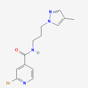 molecular formula C13H15BrN4O B2767360 2-bromo-N-[3-(4-methyl-1H-pyrazol-1-yl)propyl]pyridine-4-carboxamide CAS No. 1394695-92-1