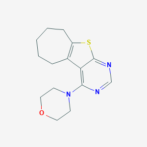 molecular formula C15H19N3OS B276737 4-(4-morpholinyl)-6,7,8,9-tetrahydro-5H-cyclohepta[4,5]thieno[2,3-d]pyrimidine 