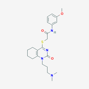 2-((1-(3-(dimethylamino)propyl)-2-oxo-1,2,5,6,7,8-hexahydroquinazolin-4-yl)thio)-N-(3-methoxyphenyl)acetamide