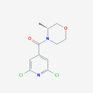 molecular formula C11H12Cl2N2O2 B2767393 (3R)-4-(2,6-dichloropyridine-4-carbonyl)-3-methylmorpholine CAS No. 1808750-05-1