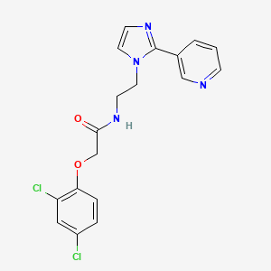molecular formula C18H16Cl2N4O2 B2767396 2-(2,4-dichlorophenoxy)-N-(2-(2-(pyridin-3-yl)-1H-imidazol-1-yl)ethyl)acetamide CAS No. 2034449-40-4