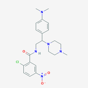 molecular formula C22H28ClN5O3 B2767397 2-chloro-N-(2-(4-(dimethylamino)phenyl)-2-(4-methylpiperazin-1-yl)ethyl)-5-nitrobenzamide CAS No. 897620-17-6
