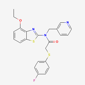 molecular formula C23H20FN3O2S2 B2767398 N-(4-ethoxybenzo[d]thiazol-2-yl)-2-((4-fluorophenyl)thio)-N-(pyridin-3-ylmethyl)acetamide CAS No. 941952-00-7