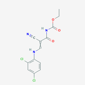 N-[2-cyano-3-(2,4-dichloroanilino)-1-oxoprop-2-enyl]carbamic acid ethyl ester