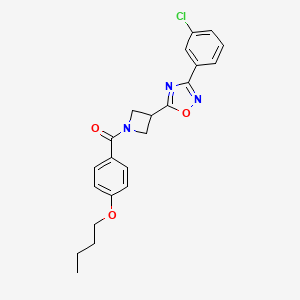 molecular formula C22H22ClN3O3 B2767402 (4-Butoxyphenyl)(3-(3-(3-chlorophenyl)-1,2,4-oxadiazol-5-yl)azetidin-1-yl)methanone CAS No. 1351648-84-4