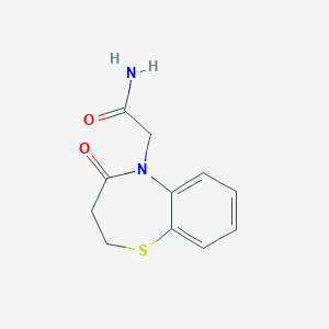 molecular formula C11H12N2O2S B2767422 2-(4-Oxo-2,3-dihydro-1,5-benzothiazepin-5-yl)acetamide CAS No. 862980-04-9