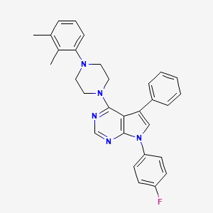 molecular formula C30H28FN5 B2767427 4-(4-(2,3-dimethylphenyl)piperazin-1-yl)-7-(4-fluorophenyl)-5-phenyl-7H-pyrrolo[2,3-d]pyrimidine CAS No. 477240-49-6
