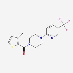 molecular formula C16H16F3N3OS B2767429 (3-Methylthiophen-2-yl)-[4-[5-(trifluoromethyl)pyridin-2-yl]piperazin-1-yl]methanone CAS No. 1024151-60-7