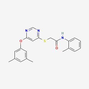 molecular formula C21H21N3O2S B2767432 2-((6-(3,5-dimethylphenoxy)pyrimidin-4-yl)thio)-N-(o-tolyl)acetamide CAS No. 1029734-62-0