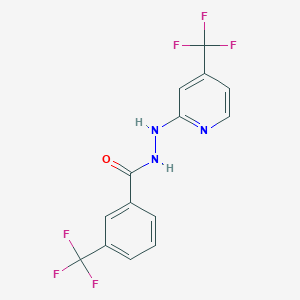 molecular formula C14H9F6N3O B2767435 3-(Trifluoromethyl)-N'-[4-(trifluoromethyl)pyridin-2-yl]benzohydrazide CAS No. 883010-17-1
