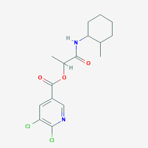 molecular formula C16H20Cl2N2O3 B2767440 [1-[(2-甲基环己基)氨基]-1-氧代丙烷-2-基] 5,6-二氯吡啶-3-羧酸酯 CAS No. 1212207-07-2