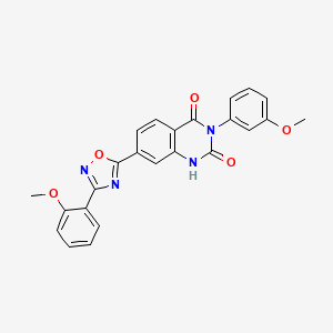 molecular formula C24H18N4O5 B2767457 3-(3-methoxyphenyl)-7-(3-(2-methoxyphenyl)-1,2,4-oxadiazol-5-yl)quinazoline-2,4(1H,3H)-dione CAS No. 1358273-98-9