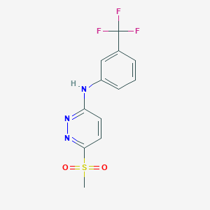 molecular formula C12H10F3N3O2S B2767461 6-(甲磺酰基)-N-[3-(三氟甲基)苯基]-3-吡啶并[3,4-c]吡嗪-2-胺 CAS No. 339013-06-8