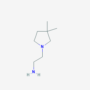 molecular formula C8H18N2 B2767463 2-(3,3-Dimethylpyrrolidin-1-yl)ethan-1-amine CAS No. 3437-32-9