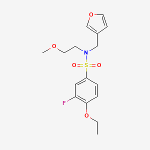 molecular formula C16H20FNO5S B2767464 4-乙氧基-3-氟-N-(呋喃-3-基甲基)-N-(2-甲氧基乙基)苯磺酰胺 CAS No. 1421457-58-0