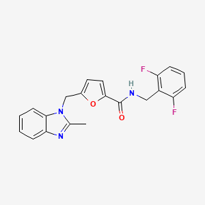 molecular formula C21H17F2N3O2 B2767465 N-(2,6-difluorobenzyl)-5-((2-methyl-1H-benzo[d]imidazol-1-yl)methyl)furan-2-carboxamide CAS No. 1170609-49-0