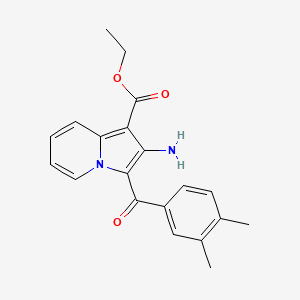 molecular formula C20H20N2O3 B2767470 Ethyl 2-amino-3-(3,4-dimethylbenzoyl)indolizine-1-carboxylate CAS No. 906162-38-7