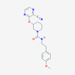 molecular formula C20H23N5O3 B2767478 3-((3-氰基吡嗪-2-基)氧基)-N-(4-甲氧基苯乙基)哌啶-1-羧酰胺 CAS No. 2034230-49-2