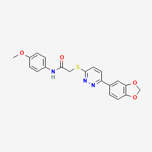 molecular formula C20H17N3O4S B2767482 2-{[6-(2H-1,3-benzodioxol-5-yl)pyridazin-3-yl]sulfanyl}-N-(4-methoxyphenyl)acetamide CAS No. 872695-43-7