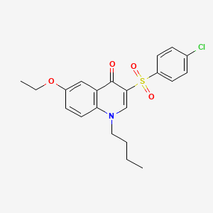 molecular formula C21H22ClNO4S B2767488 1-butyl-3-((4-chlorophenyl)sulfonyl)-6-ethoxyquinolin-4(1H)-one CAS No. 897616-03-4
