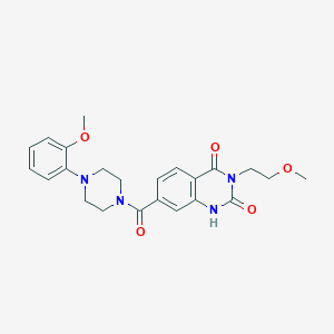 molecular formula C23H26N4O5 B2767491 3-(2-methoxyethyl)-7-{[4-(2-methoxyphenyl)piperazin-1-yl]carbonyl}quinazoline-2,4(1H,3H)-dione CAS No. 892271-66-8