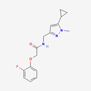 molecular formula C16H18FN3O2 B2767497 N-((5-环丙基-1-甲基-1H-吡唑-3-基)甲基)-2-(2-氟苯氧基)乙酰胺 CAS No. 1448029-50-2