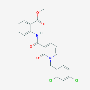 molecular formula C21H16Cl2N2O4 B2767500 Methyl 2-[[1-[(2,4-dichlorophenyl)methyl]-2-oxopyridine-3-carbonyl]amino]benzoate CAS No. 338977-61-0