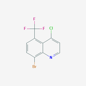 molecular formula C10H4BrClF3N B2767502 8-溴-4-氯-5-(三氟甲基)喹啉 CAS No. 1065093-18-6
