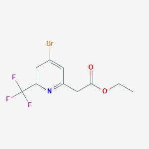 molecular formula C10H9BrF3NO2 B2767503 Ethyl 4-bromo-2-(trifluoromethyl)pyridine-6-acetate CAS No. 1807121-89-6