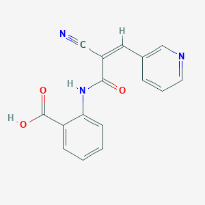 molecular formula C16H11N3O3 B2767504 2-[[(Z)-2-Cyano-3-pyridin-3-ylprop-2-enoyl]amino]benzoic acid CAS No. 364620-79-1