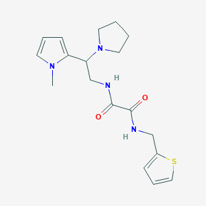 molecular formula C18H24N4O2S B2767512 N1-(2-(1-methyl-1H-pyrrol-2-yl)-2-(pyrrolidin-1-yl)ethyl)-N2-(thiophen-2-ylmethyl)oxalamide CAS No. 1049349-89-4