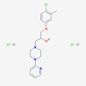molecular formula C19H26Cl3N3O2 B2767516 1-(4-Chloro-3-methylphenoxy)-3-(4-(pyridin-2-yl)piperazin-1-yl)propan-2-ol dihydrochloride CAS No. 1211504-31-2