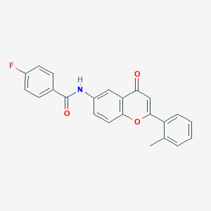 molecular formula C23H16FNO3 B2767523 4-氟-N-[2-(2-甲基苯基)-4-氧代-4H-香豆素-6-基]苯甲酰胺 CAS No. 923687-38-1