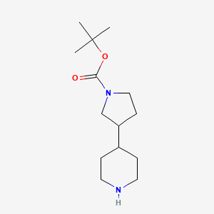molecular formula C14H26N2O2 B2767524 tert-Butyl 3-(piperidin-4-yl)pyrrolidine-1-carboxylate CAS No. 929974-10-7