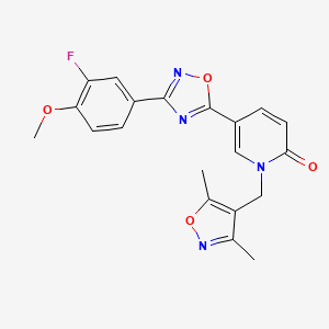 1-((3,5-dimethylisoxazol-4-yl)methyl)-5-(3-(3-fluoro-4-methoxyphenyl)-1,2,4-oxadiazol-5-yl)pyridin-2(1H)-one